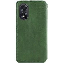Кожаный чехол-книжка GETMAN Cubic (PU) для Oppo A78 4G – Зеленый
