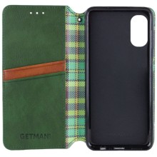 Кожаный чехол-книжка GETMAN Cubic (PU) для Oppo A78 4G – Зеленый
