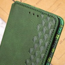 Кожаный чехол-книжка GETMAN Cubic (PU) для Oppo A78 4G – Зеленый