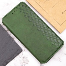 Кожаный чехол-книжка GETMAN Cubic (PU) для Oppo A78 4G – Зеленый