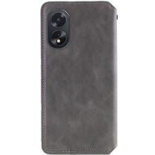 Кожаный чехол-книжка GETMAN Cubic (PU) для Oppo A78 4G – Серый