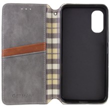 Кожаный чехол-книжка GETMAN Cubic (PU) для Oppo A78 4G – Серый