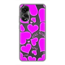 Чехлы для любимой на Оппо А78 (VPrint) (Pink hearts)