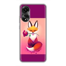 Чехлы с картинкой Лисички для OPPO A78 (4G) (VPrint) (Лисичка с розочкой)