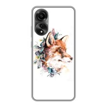 Чехлы с картинкой Лисички для OPPO A78 (4G) (VPrint) (Лисичка в цветочках)