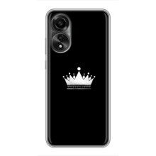 Чехол (Корона на чёрном фоне) для Оппо А78 (4G) (Белая корона)
