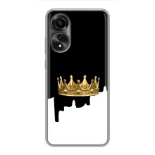 Чехол (Корона на чёрном фоне) для Оппо А78 (4G) (Золотая корона)