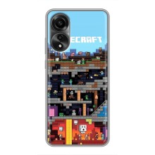 Чехол Майнкрафт на OPPO A78 (4G) (AlphaPrint) Minecraft (фон Minecraft)