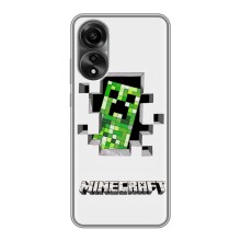 Чехол Майнкрафт на OPPO A78 (4G) (AlphaPrint) Minecraft (крипер Майнкрафт)