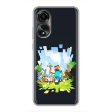Чехол Майнкрафт на OPPO A78 (4G) (AlphaPrint) Minecraft (персонажи Minecraft)