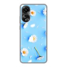 Чохол з Квітами для OPPO A78 (4G) (ромашки на блакитному)