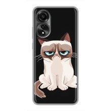 Чехол с принтом для OPPO A78 (4G) (AlphaPrint) Модные коты (Грустный кот)