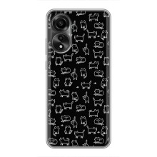 Чехол с принтом для OPPO A78 (4G) (AlphaPrint) Модные коты (Меленькие котики)