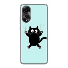 Чехол с принтом для OPPO A78 (4G) (AlphaPrint) Модные коты (Падающий кот)