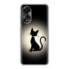 Чехол с принтом для OPPO A78 (4G) (AlphaPrint) Модные коты (Силуэт котика)