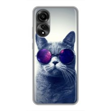 Чехол с принтом для OPPO A78 (4G) (AlphaPrint) Модные коты (Стильный кот)