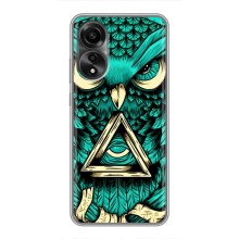 Чехол с птицами на OPPO A78 (4G) (VPrint) (Сова с глазом)