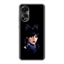 Чехлы Венсдей на OPPO A78 (4G) Уэнсдей (AlphaPrint) (серьезная Уэнздей)