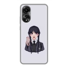 Чехлы Венсдей на OPPO A78 (4G) Уэнсдей (AlphaPrint) (Уэнздей и Вещь)