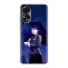 Чехлы Венсдей на OPPO A78 (4G) Уэнсдей (AlphaPrint) (Уэнздей с зонтом)