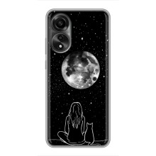 Чехол с рисунком кот на OPPO A78 (4G) (Девушка с котом)