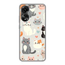 Чехол с рисунком кот на OPPO A78 (4G) (Коллаж котов)