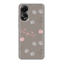 Чехол с рисунком кот на OPPO A78 (4G) (Лапы и усы)