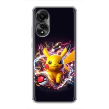 Чехол с Пикачу на OPPO A78 (4G) (Пикачу с мячом)