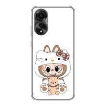 Чехол с принтом Лабубу для OPPO A78 (4G) – Белый Лабубу