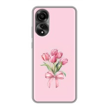 Чехол с розовым рисунком для OPPO A78 (4G) (Букет цветов)
