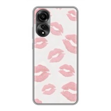 Чехол с розовым рисунком для OPPO A78 (4G) (Розовые губы)