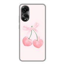 Чехол с розовым рисунком для OPPO A78 (4G) (Розовые вишни)