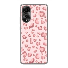 Чехол с розовым рисунком для OPPO A78 (4G) (Розовый леопард)