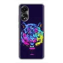 Силіконовий бампер з картинкою звірів для OPPO A78 (4G) (Тигр-Арт)
