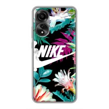 Силіконовый Чохол на OPPO A78 (4G) з картинкою НАЙК (Квітковий Nike)