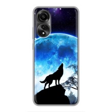 Защитные чехлы для Оппо А78 (AlphaPrint) (ХИТ продаж) ВОЛК (Волк на луну)