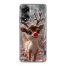 Яркий чехол для OPPO A78 (4G) с Зимними Оленятами