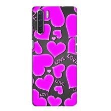 Чехлы для любимой на Оппо А91 (VPrint) (Pink hearts)