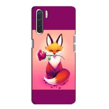 Чехлы с картинкой Лисички для Oppo A91 (VPrint) (Лисичка с розочкой)