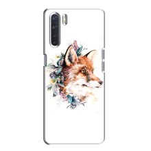 Чехлы с картинкой Лисички для Oppo A91 (VPrint) (Лисичка в цветочках)