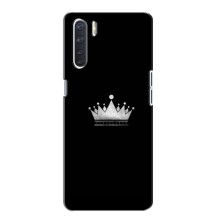 Чехол (Корона на чёрном фоне) для Оппо А91 – Белая корона