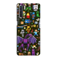 Чехол Майнкрафт на Oppo A91 (AlphaPrint) Minecraft (Коллаж Майнкрафт)