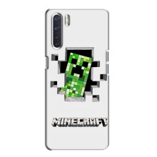 Чехол Майнкрафт на Oppo A91 (AlphaPrint) Minecraft (крипер Майнкрафт)