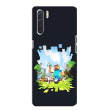 Чехол Майнкрафт на Oppo A91 (AlphaPrint) Minecraft (персонажи Minecraft)
