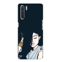 Чехол с печатью для Oppo A91 - (Мода) (AlphaPrint) (Красивая девочка)