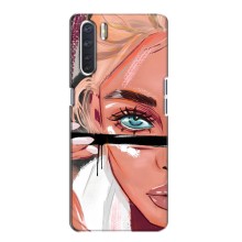 Чехол с печатью для Oppo A91 - (Мода) (AlphaPrint) (Макияж)