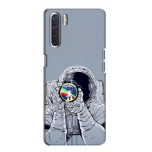 Чехол NASA для Oppo A91 (AlphaPrint) (Космонавт фото)