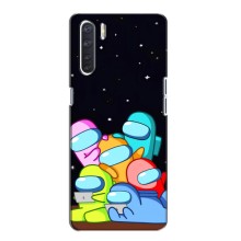 Чехол Амонг Ас для Oppo A91 (AlphaPrint) (Скины в космосе)