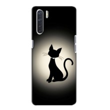 Чехол с принтом для Oppo A91 (AlphaPrint) Модные коты – Силуэт котика