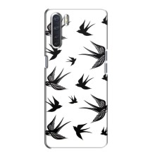 Чехол с птицами на Oppo A91 (VPrint) (Ласточки)